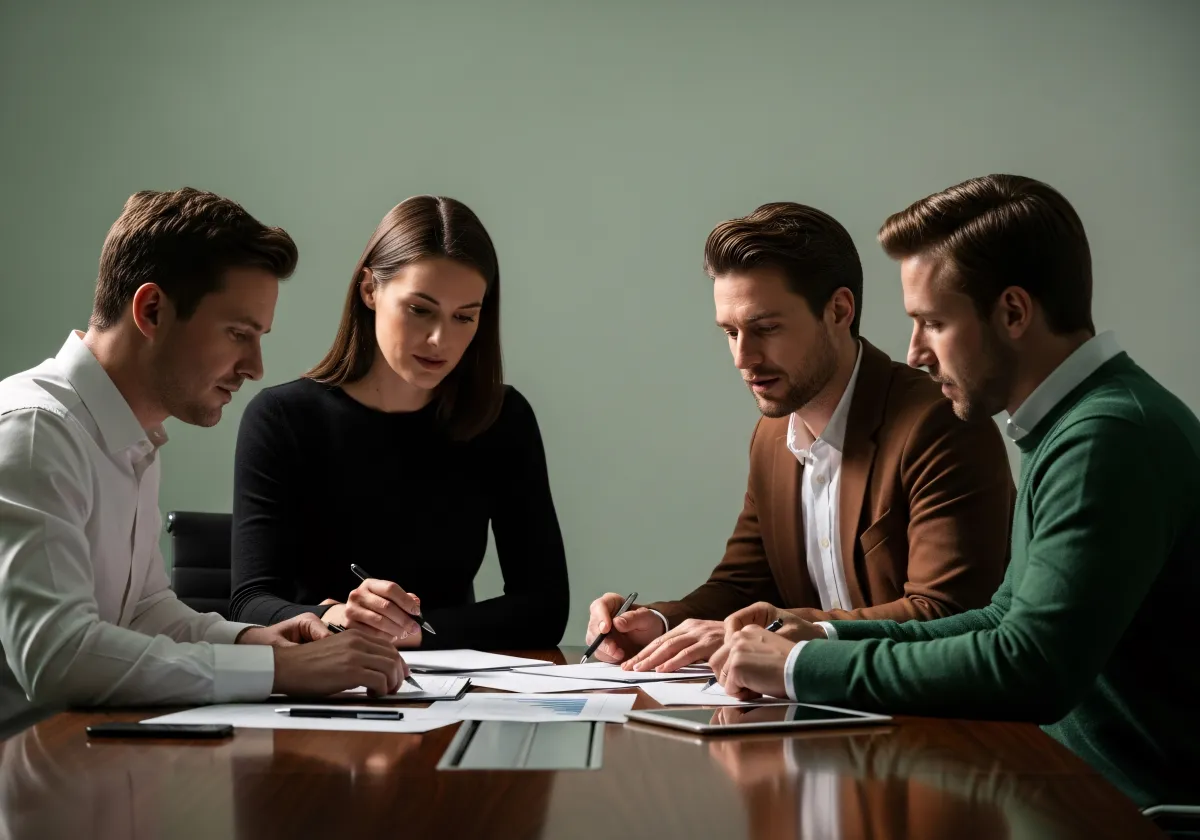 Equipe analisando dados regionais no escritório
